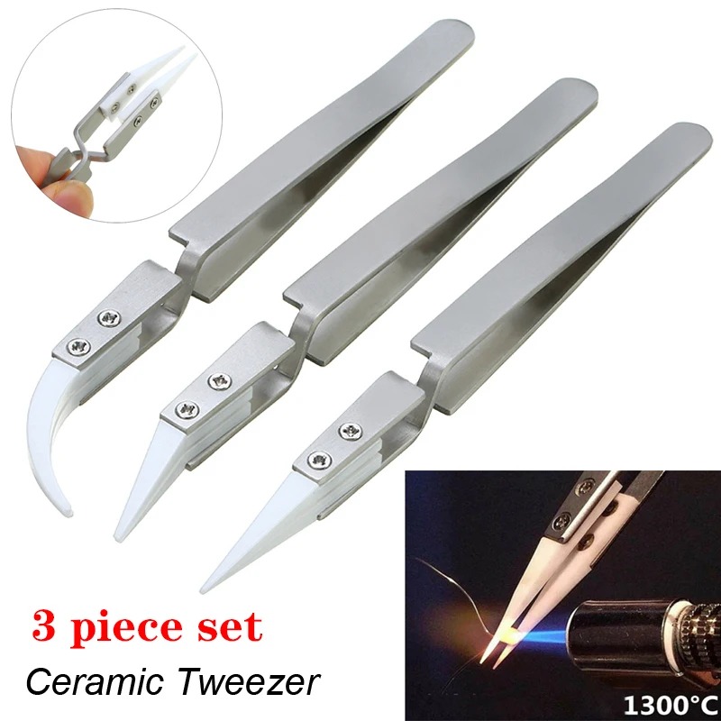 Electronics Repair Tools And Equipment - Прямые антистатические керамические пинцеты с обратным